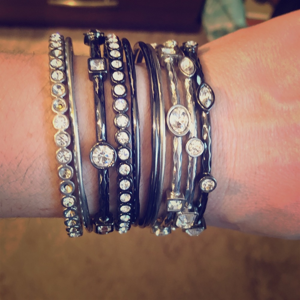 Stackable Black and Silver Bracelets